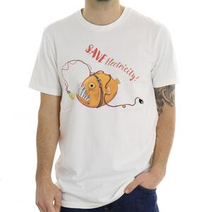 T-SHIRT SAVE ELECTRICITY BIANCO